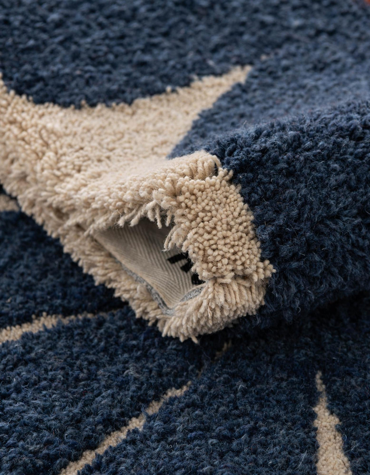 Shepherd's Glen Wool Collection Area Rug -  Willowbend Rectangle Navy Blue and Ivory  lifestyle 3