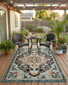 Outdoor Marrakesh Collection Area Rug -  Essaouira Rectangle Navy Blue  lifestyle 18