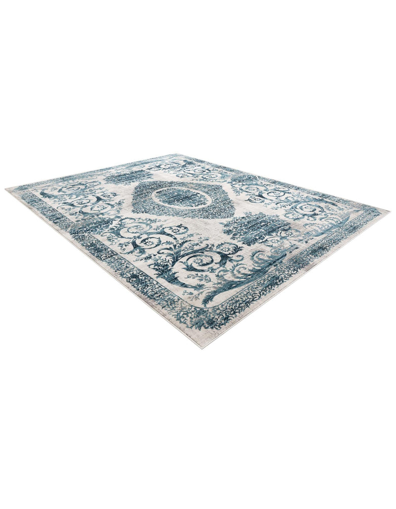 Bloomsbury Elegance Collection Area Rug - Mayfair Rectangle Ivory and Blue  lifestyle 7