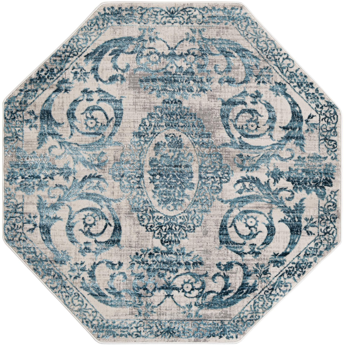 Bloomsbury Elegance Collection Area Rug - Mayfair Octagon Ivory and Blue  lifestyle 103