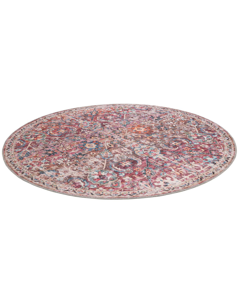 Vintage Memories Collection Area Rug -  Epoch Round Ivory and Pink  lifestyle 26