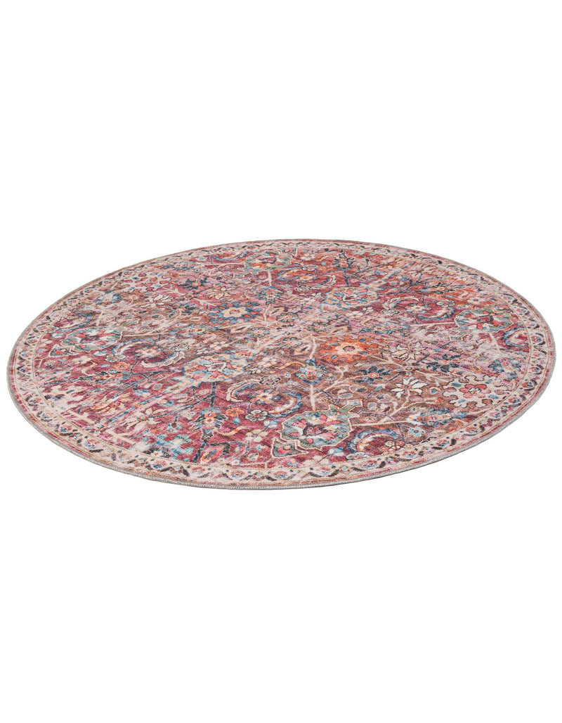 Vintage Memories Collection Area Rug -  Epoch Round Ivory and Pink  lifestyle 27