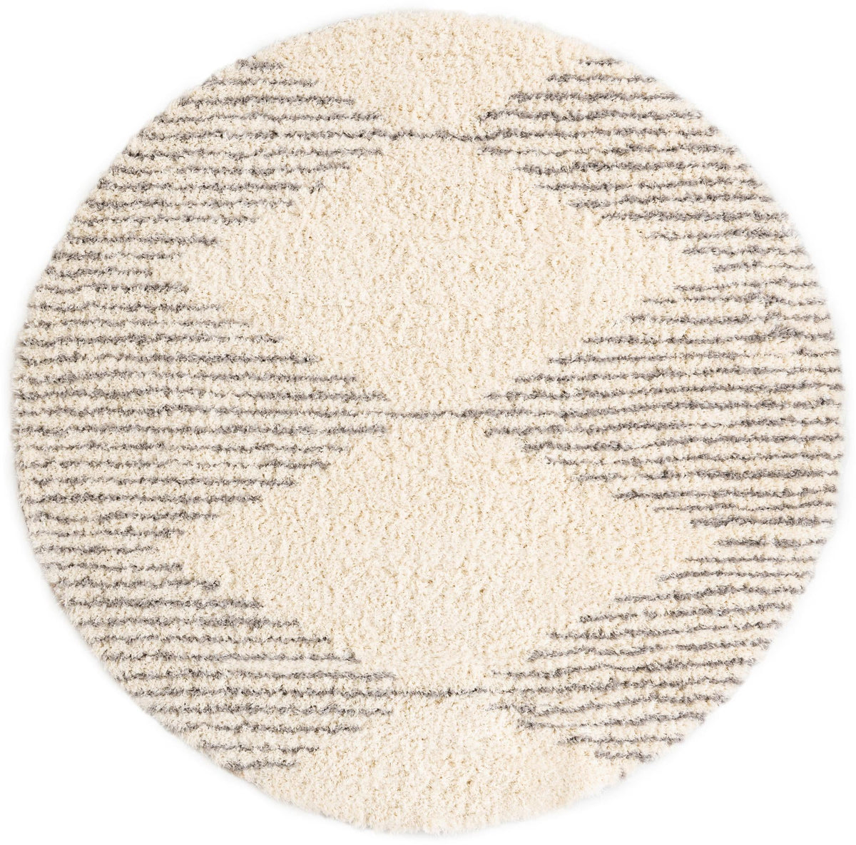 Eternal Plush Oasis Collection Area Rug -  Bliss Round Pearl and Gray  lifestyle 7