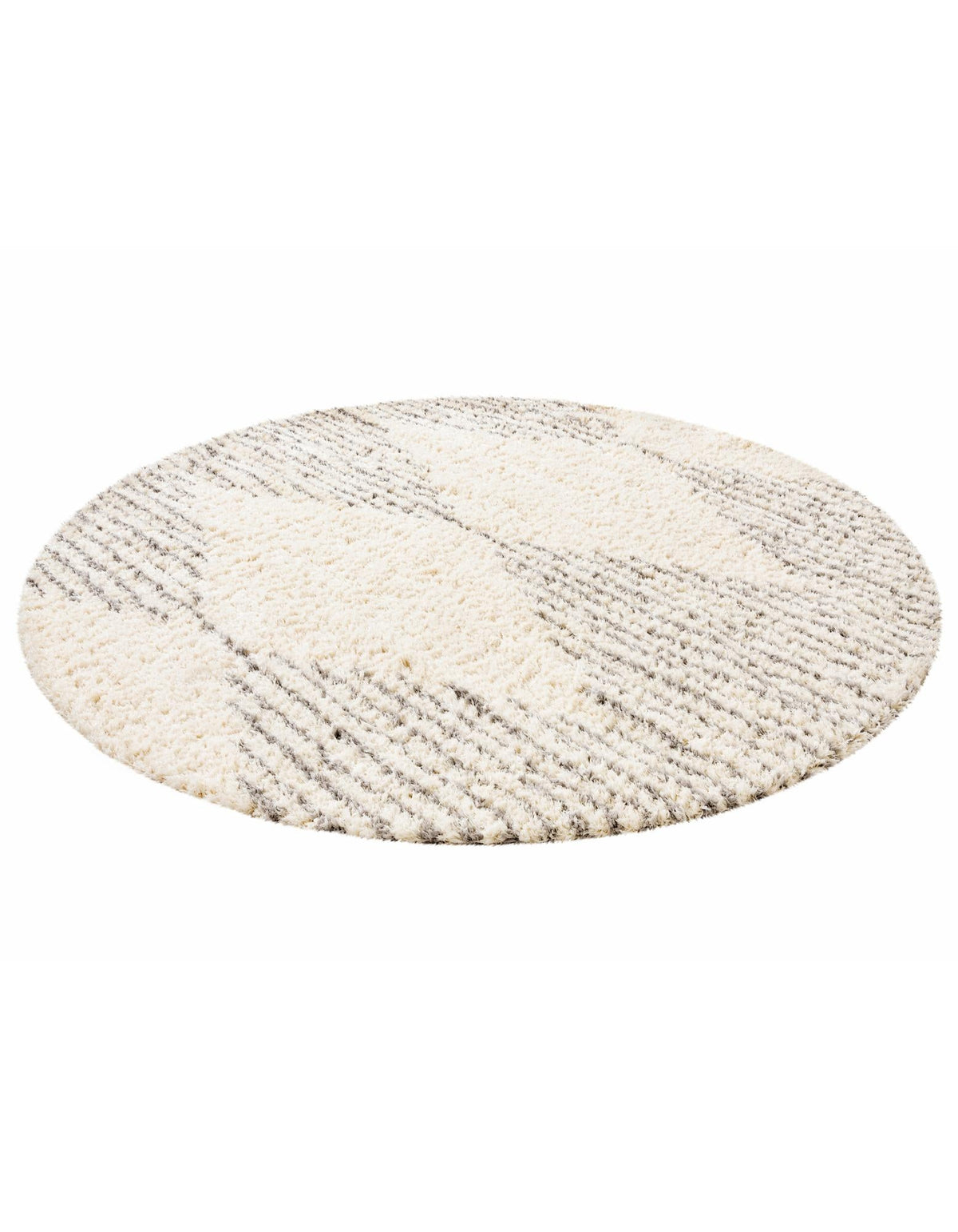 Eternal Plush Oasis Collection Area Rug -  Bliss Round Pearl and Gray  lifestyle 8