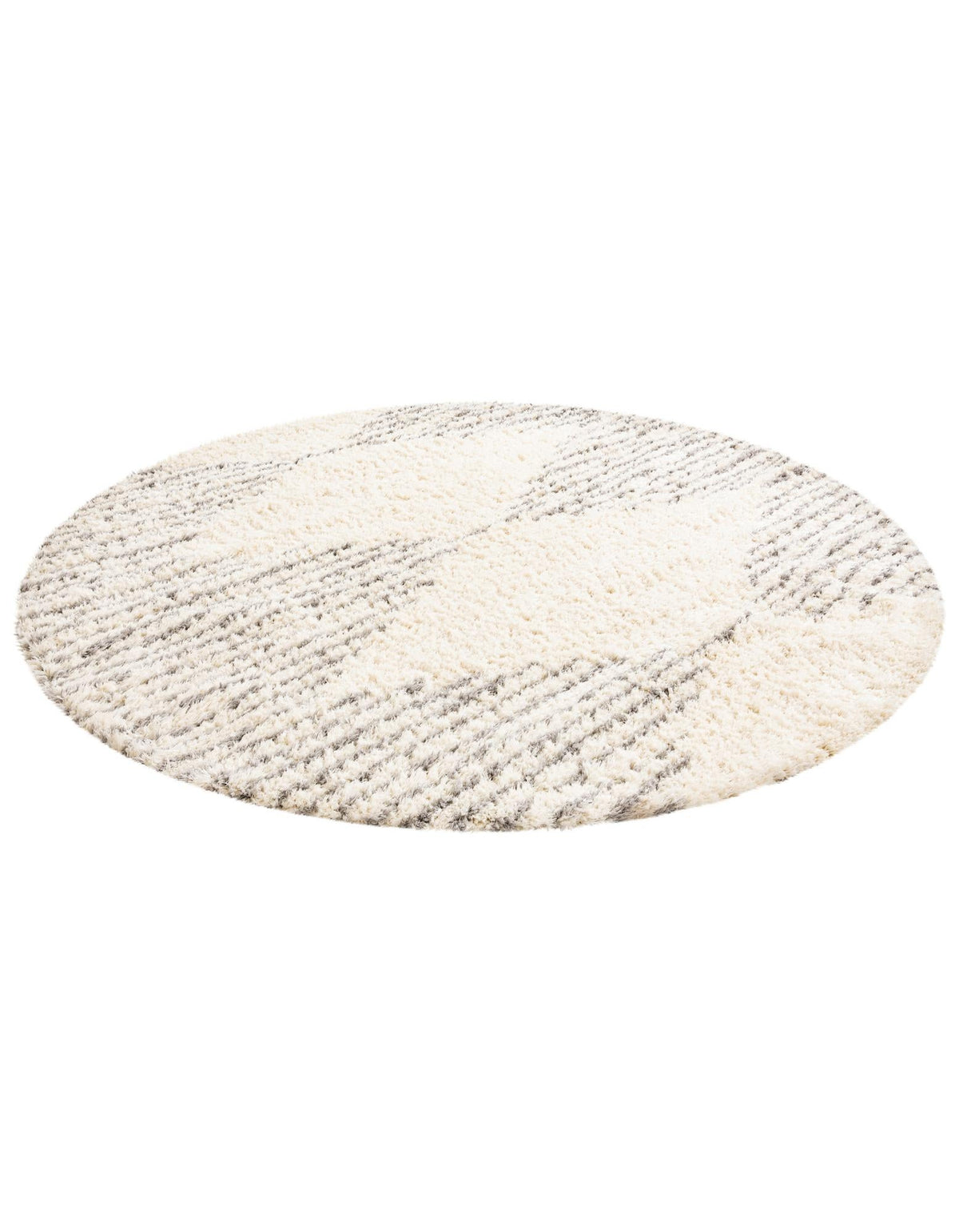Eternal Plush Oasis Collection Area Rug -  Bliss Round Pearl and Gray  lifestyle 9