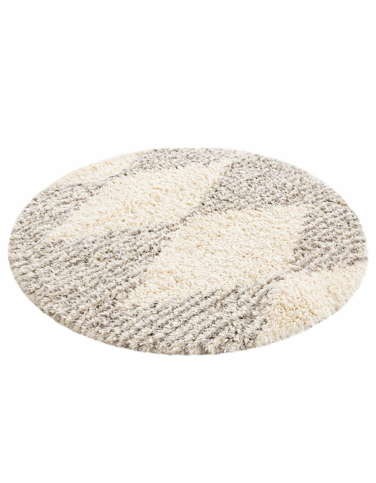 Eternal Plush Oasis Collection Area Rug -  Bliss Round Pearl and Gray  lifestyle 42