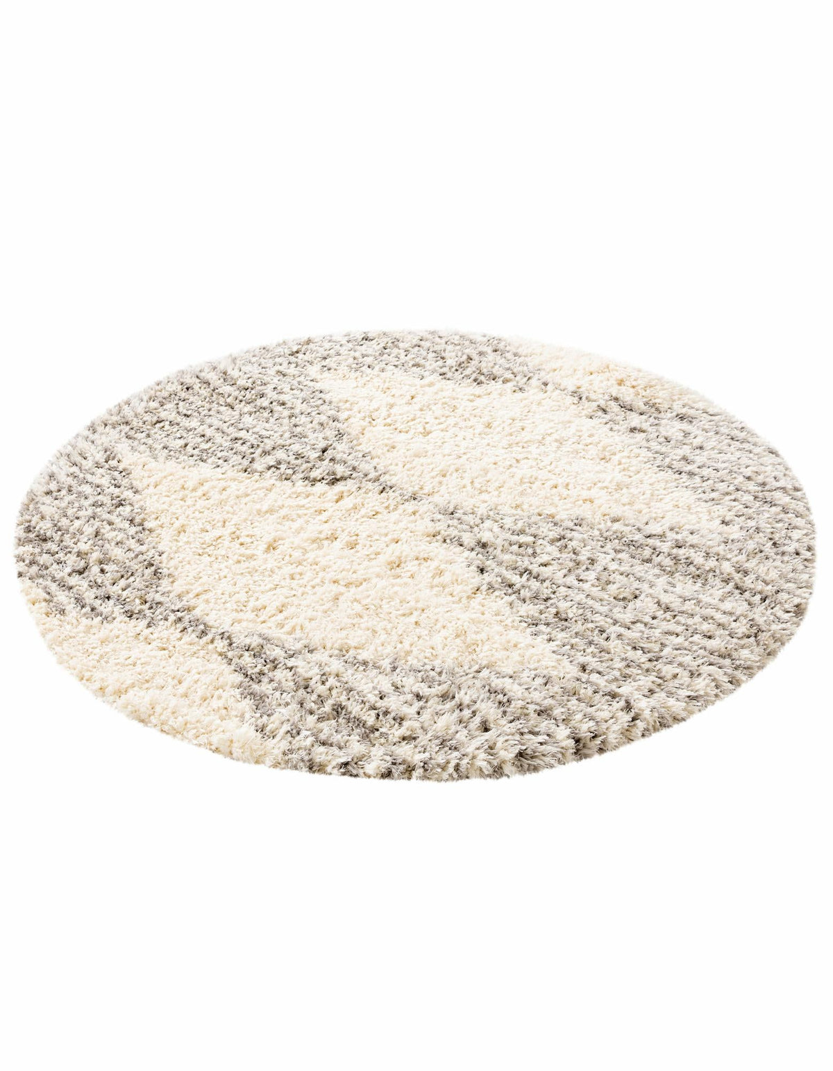 Eternal Plush Oasis Collection Area Rug -  Bliss Round Pearl and Gray  lifestyle 43