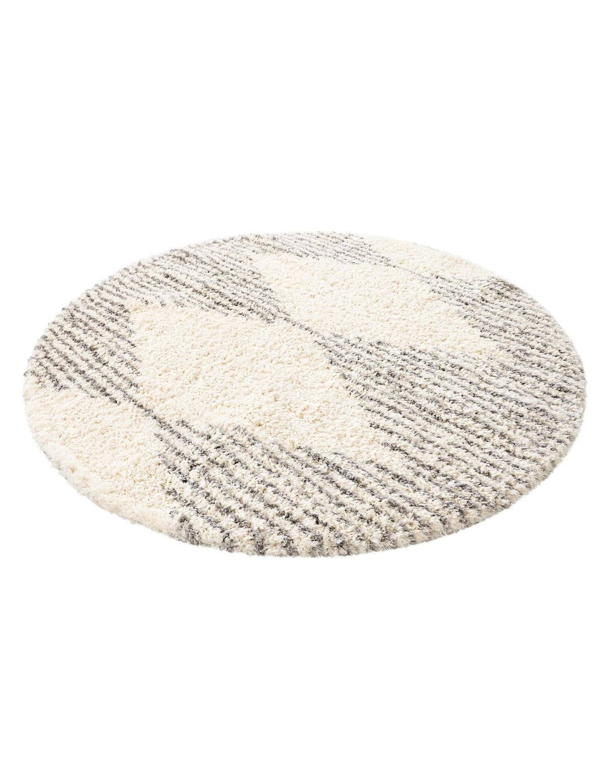 Eternal Plush Oasis Collection Area Rug -  Bliss Round Pearl and Gray  lifestyle 18