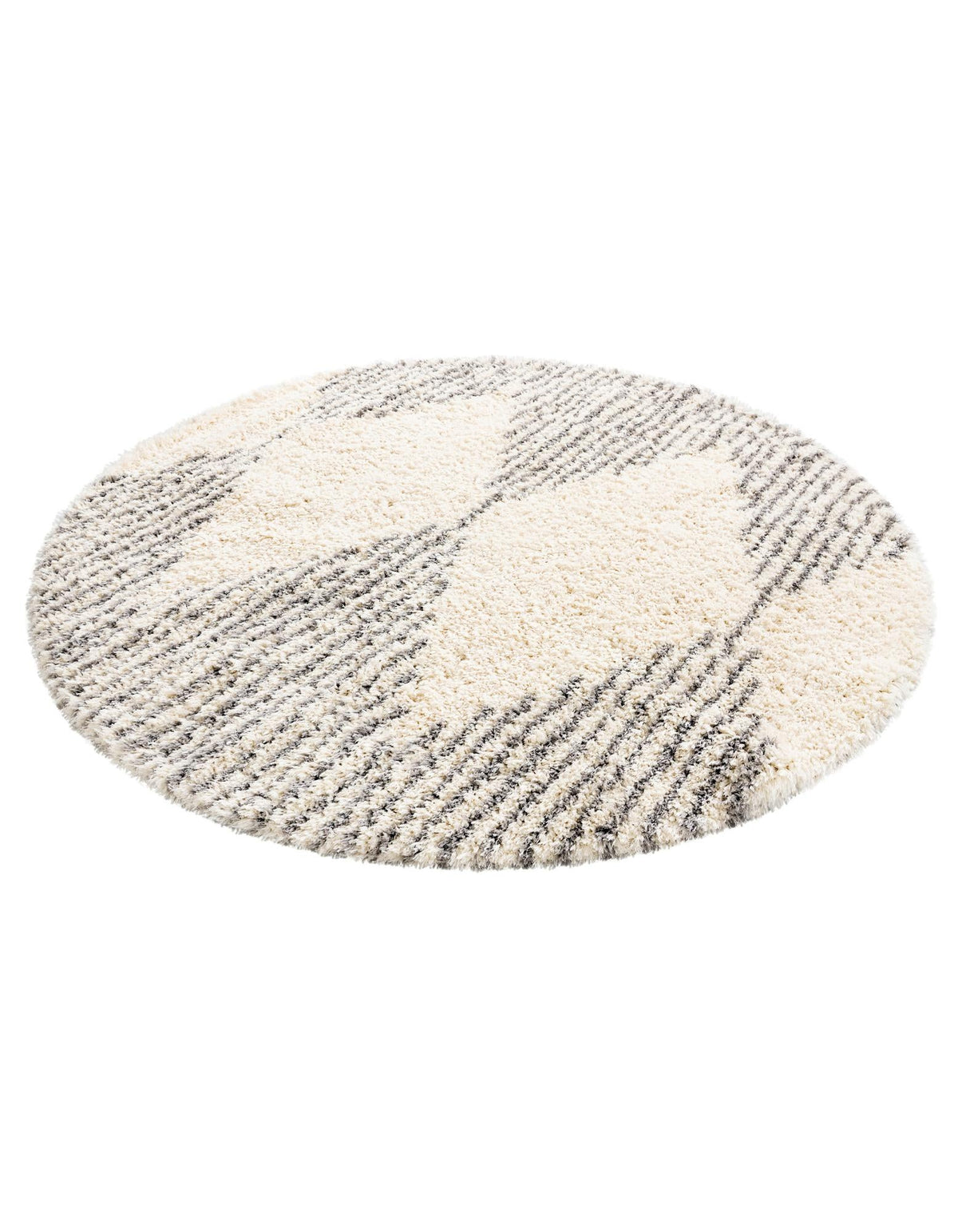 Eternal Plush Oasis Collection Area Rug -  Bliss Round Pearl and Gray  lifestyle 19