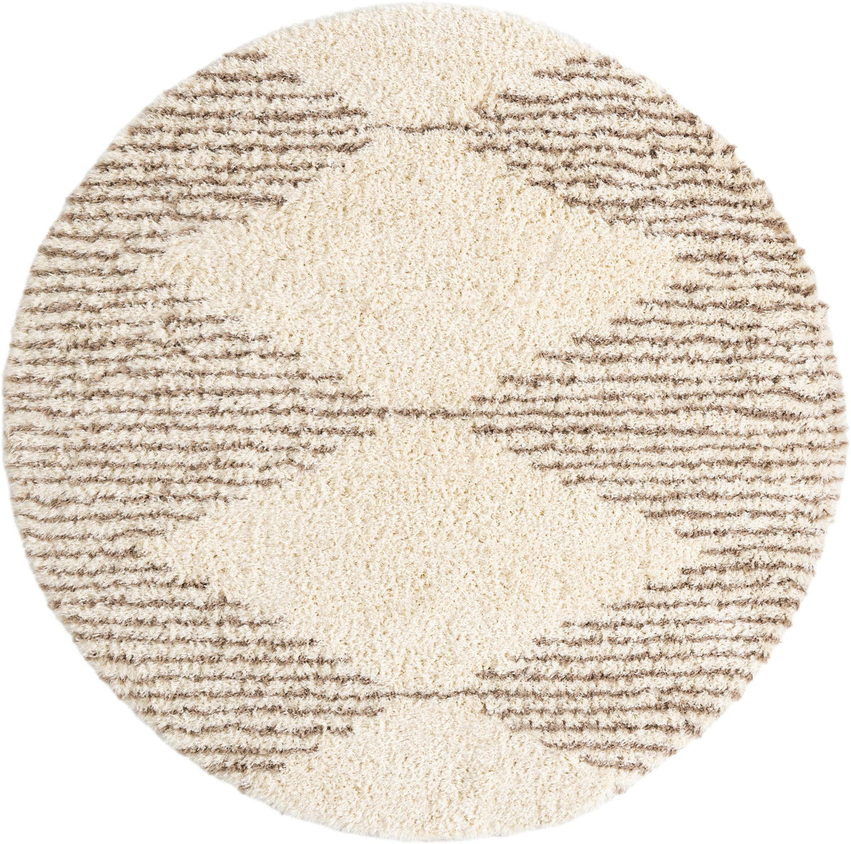 Eternal Plush Oasis Collection Area Rug -  Bliss Round Pearl and Khaki  lifestyle 51
