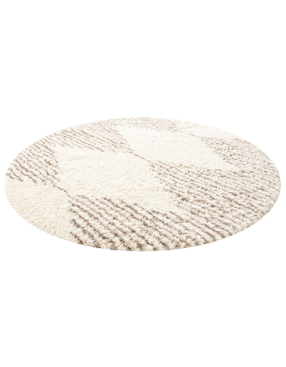 Eternal Plush Oasis Collection Area Rug -  Bliss Round Pearl and Khaki  lifestyle 48