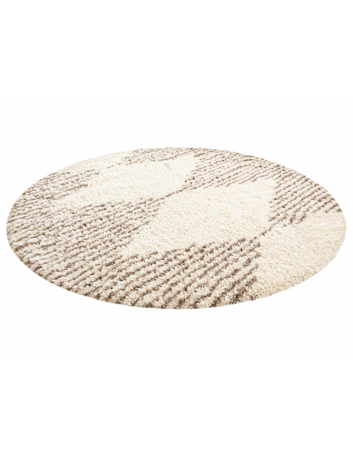 Eternal Plush Oasis Collection Area Rug -  Bliss Round Pearl and Khaki  lifestyle 49