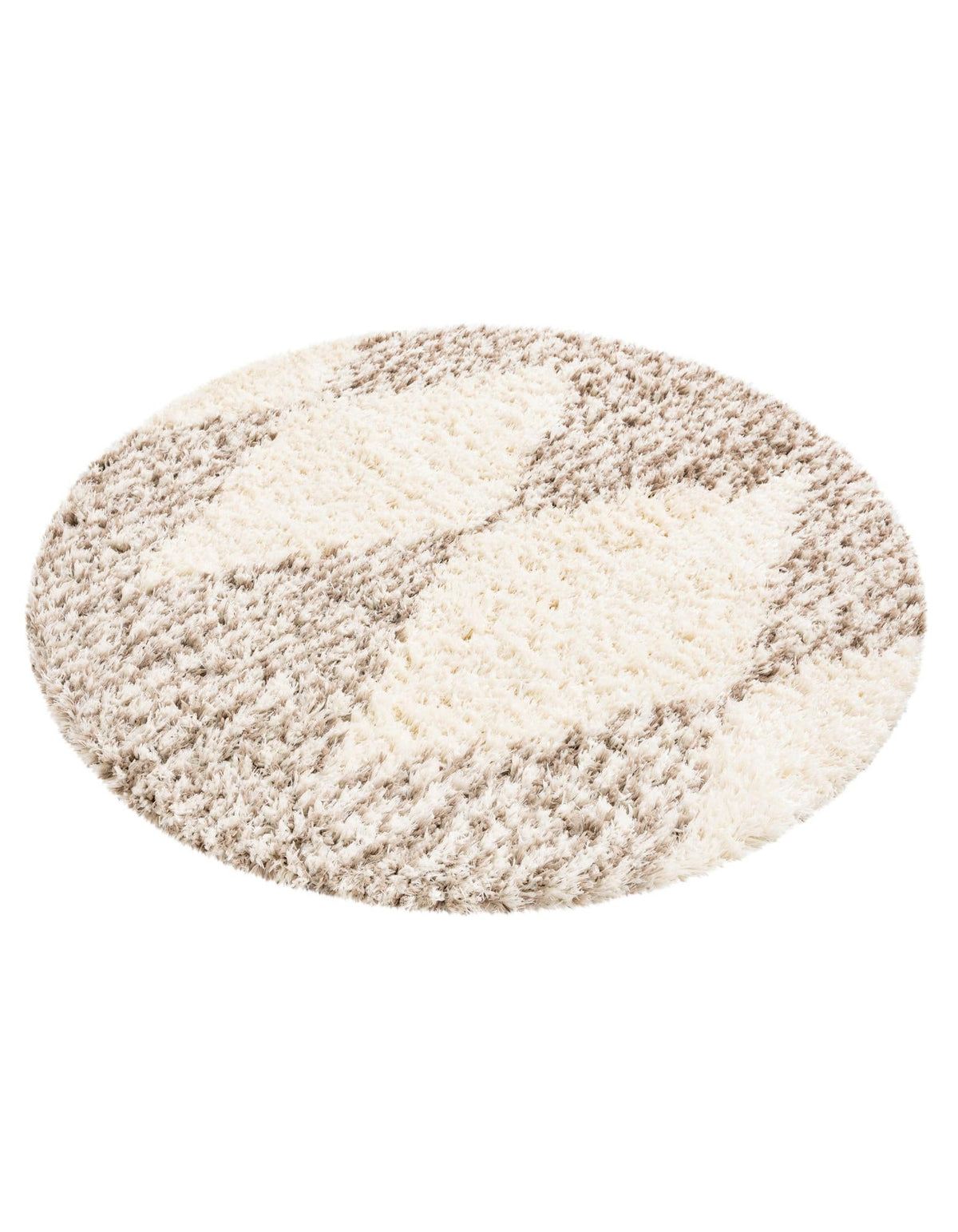 Eternal Plush Oasis Collection Area Rug -  Bliss Round Pearl and Khaki  lifestyle 61