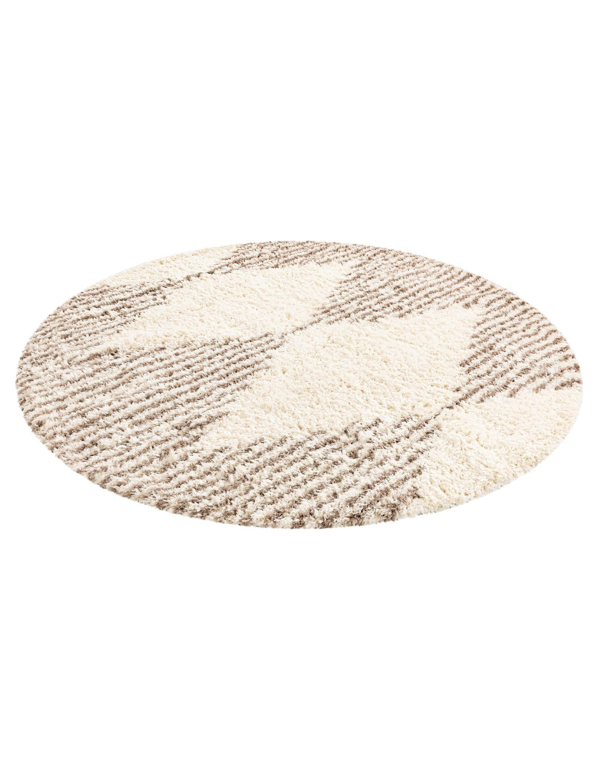 Eternal Plush Oasis Collection Area Rug -  Bliss Round Pearl and Khaki  lifestyle 69