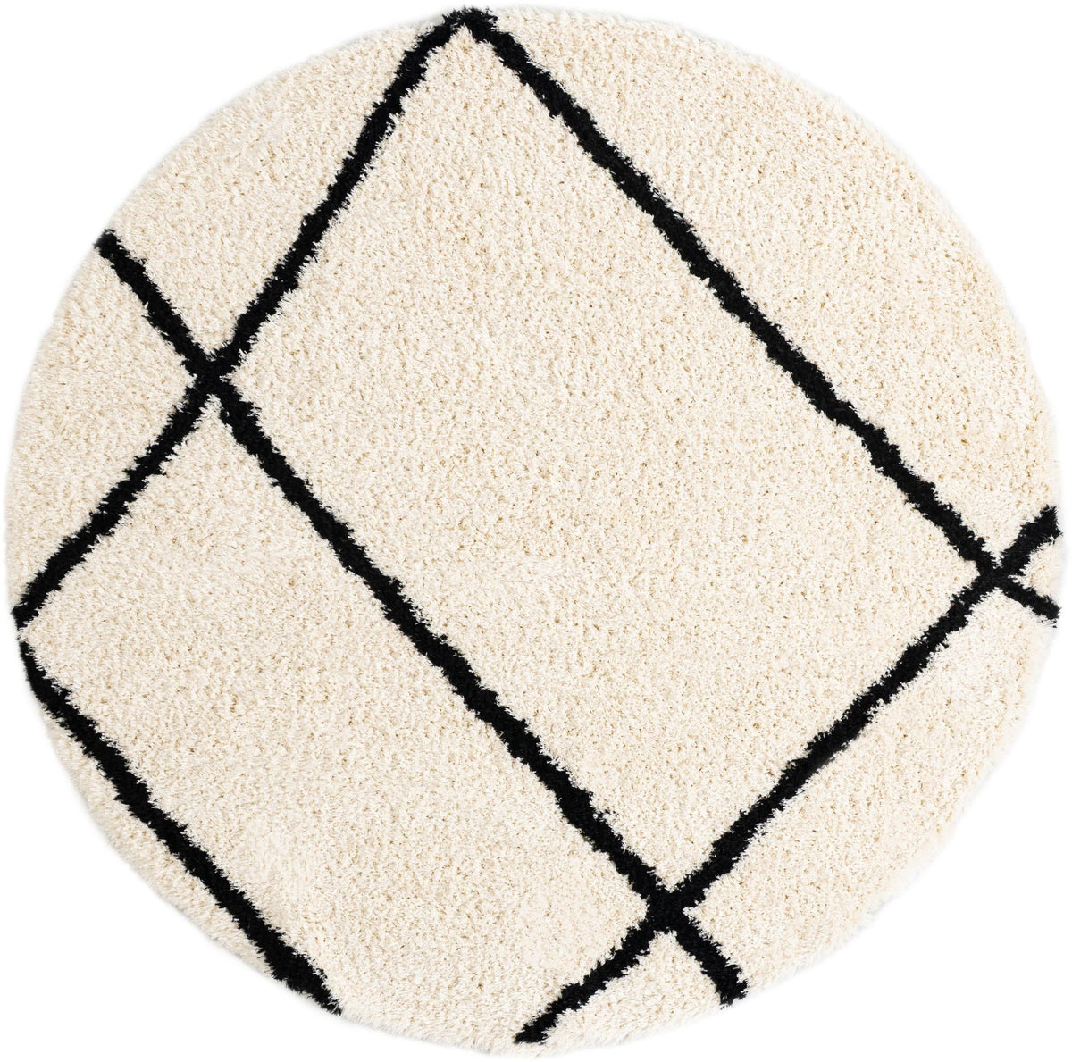 Eternal Plush Oasis Collection Area Rug -  Retreat Round Pearl and Black  lifestyle 66