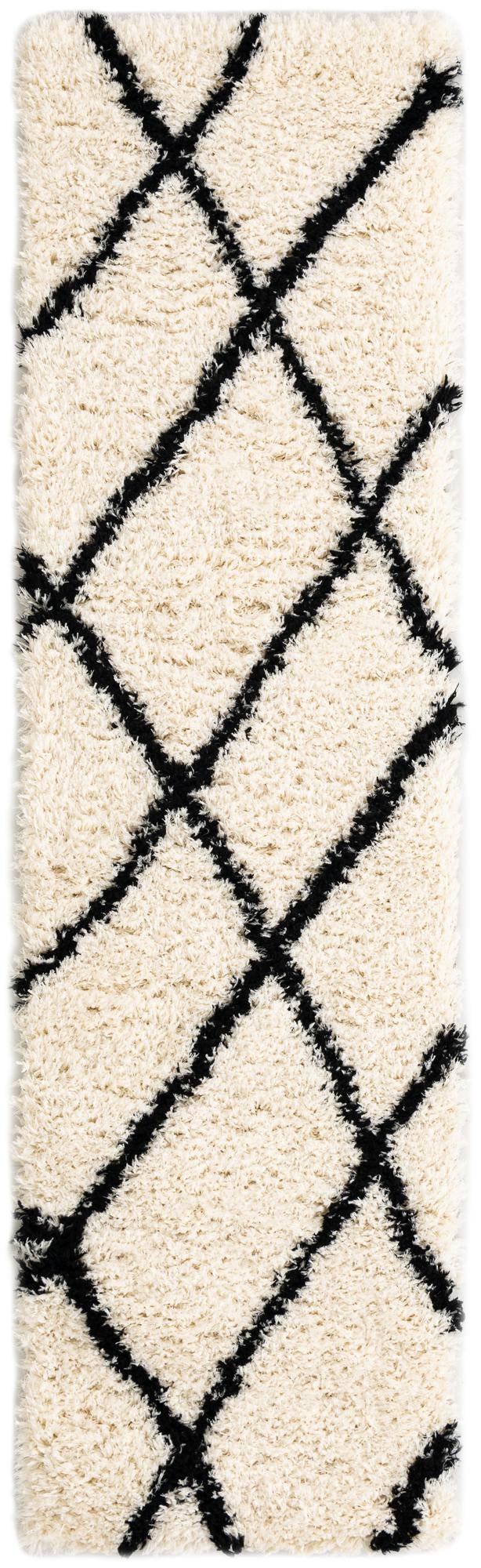 Eternal Plush Oasis Collection Area Rug -  Retreat Runner Pearl and Black  lifestyle 65