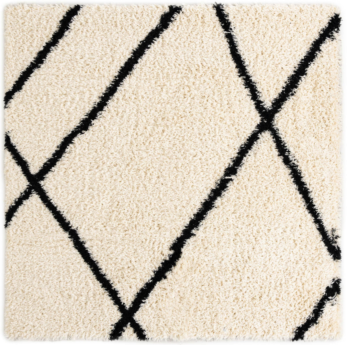 Eternal Plush Oasis Collection Area Rug -  Retreat Square Pearl and Black  lifestyle 86