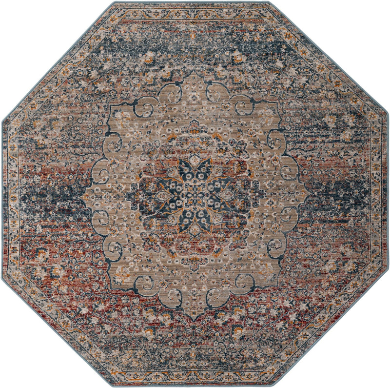 Coastal Haven Collection Area Rug - Seabreeze (Multi) Octagon Multi  lifestyle 24