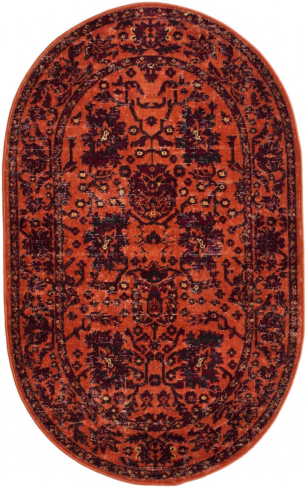 Geneva Terrace Collection Area Rug -  Lausanne Oval Orange  lifestyle 133