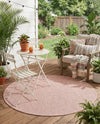 Seaside Serenity Collection Area Rug - Veranda (Whisper Pink) Round Whisper Pink  lifestyle 40