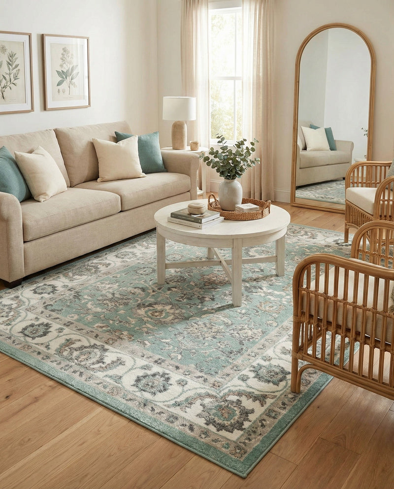 Adriana Terrace Collection Area Rug -  Positano (Aqua) Rectangle Aqua  lifestyle 12