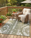 Desert Nomad Terrace Collection Area Rug - Sahara (Green) Rectangle Green  lifestyle 12