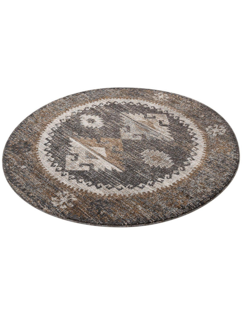 Desert Modern Eco Rug Series Collection Area Rug -  Mojave Round Charcoal Gray  lifestyle 59
