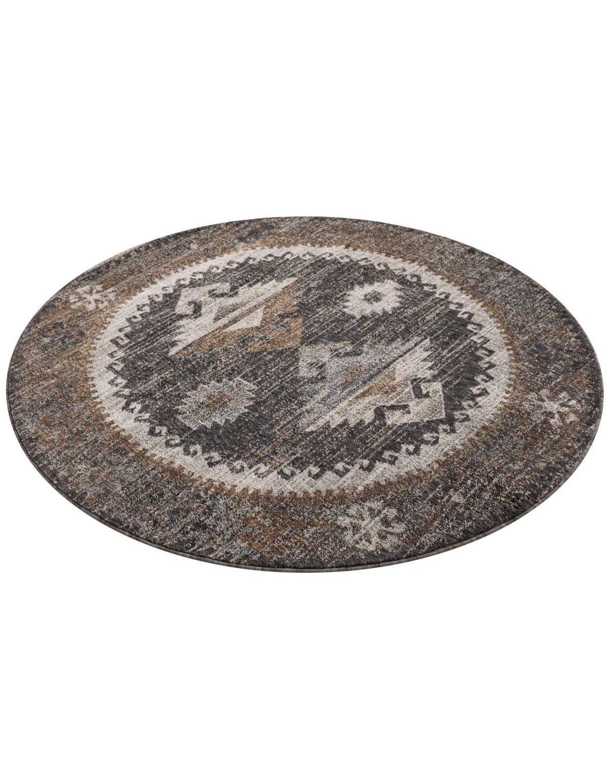 Desert Modern Eco Rug Series Collection Area Rug -  Mojave Round Charcoal Gray  lifestyle 60