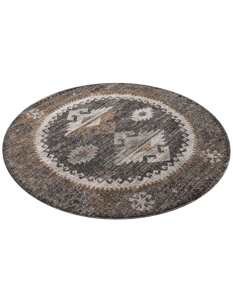 Desert Modern Eco Rug Series Collection Area Rug -  Mojave Round Charcoal Gray  lifestyle 60