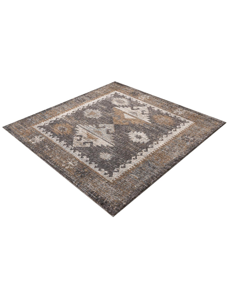 Desert Modern Eco Rug Series Collection Area Rug -  Mojave Square Charcoal Gray  lifestyle 54