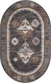 Desert Modern Eco Rug Series Collection Area Rug -  Mojave Oval Charcoal Gray  lifestyle 44
