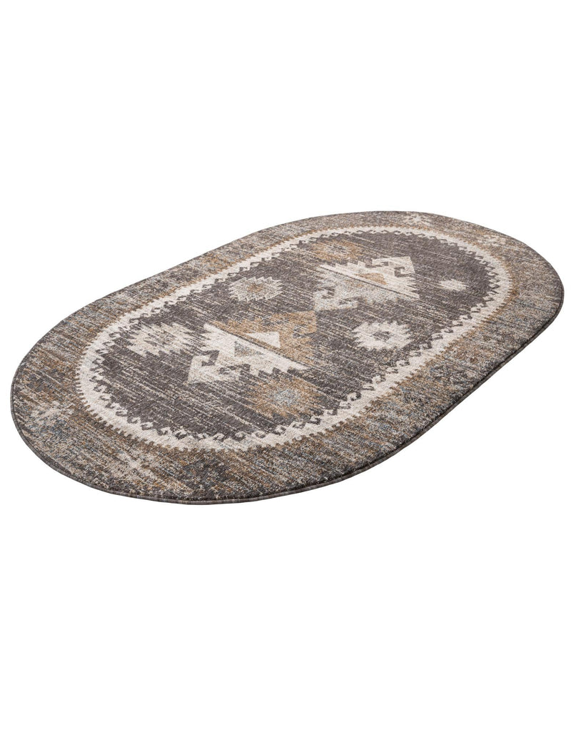 Desert Modern Eco Rug Series Collection Area Rug -  Mojave Oval Charcoal Gray  lifestyle 57
