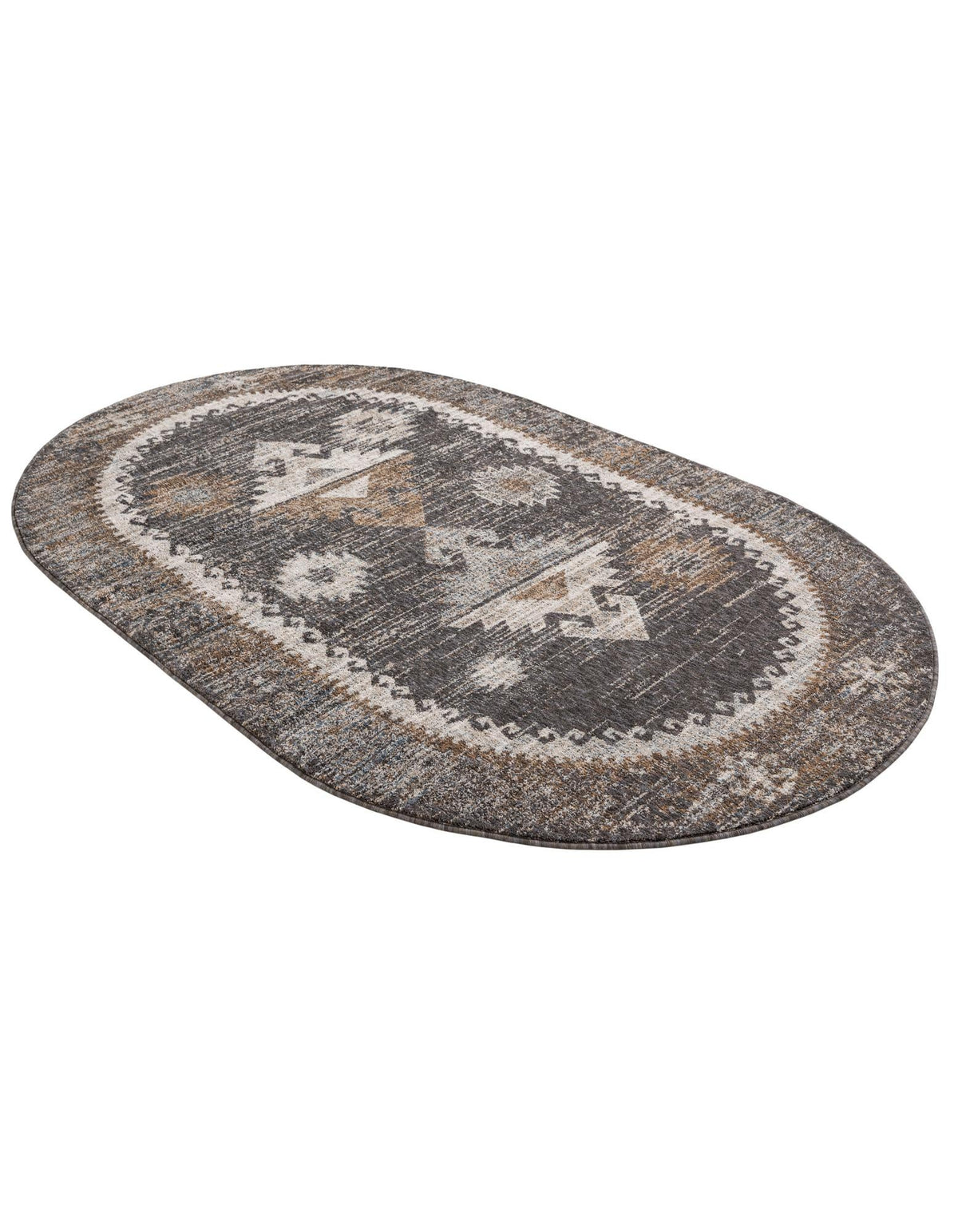 Desert Modern Eco Rug Series Collection Area Rug -  Mojave Oval Charcoal Gray  lifestyle 58