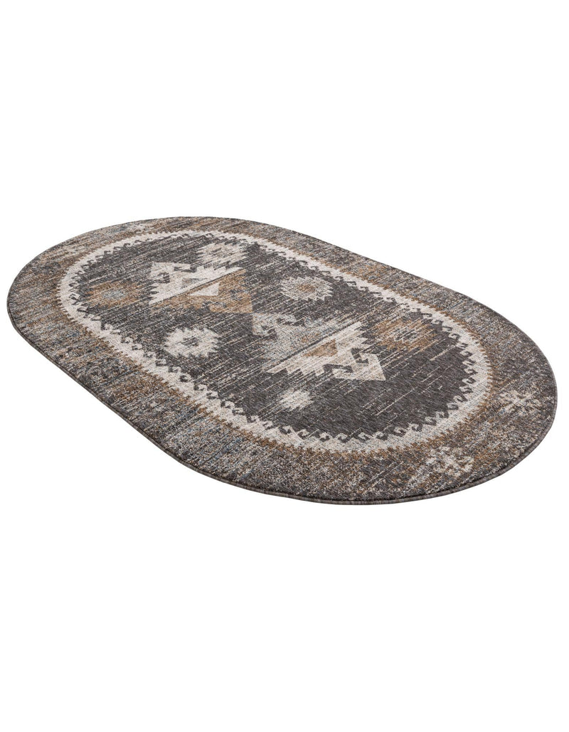 Desert Modern Eco Rug Series Collection Area Rug -  Mojave Oval Charcoal Gray  lifestyle 58