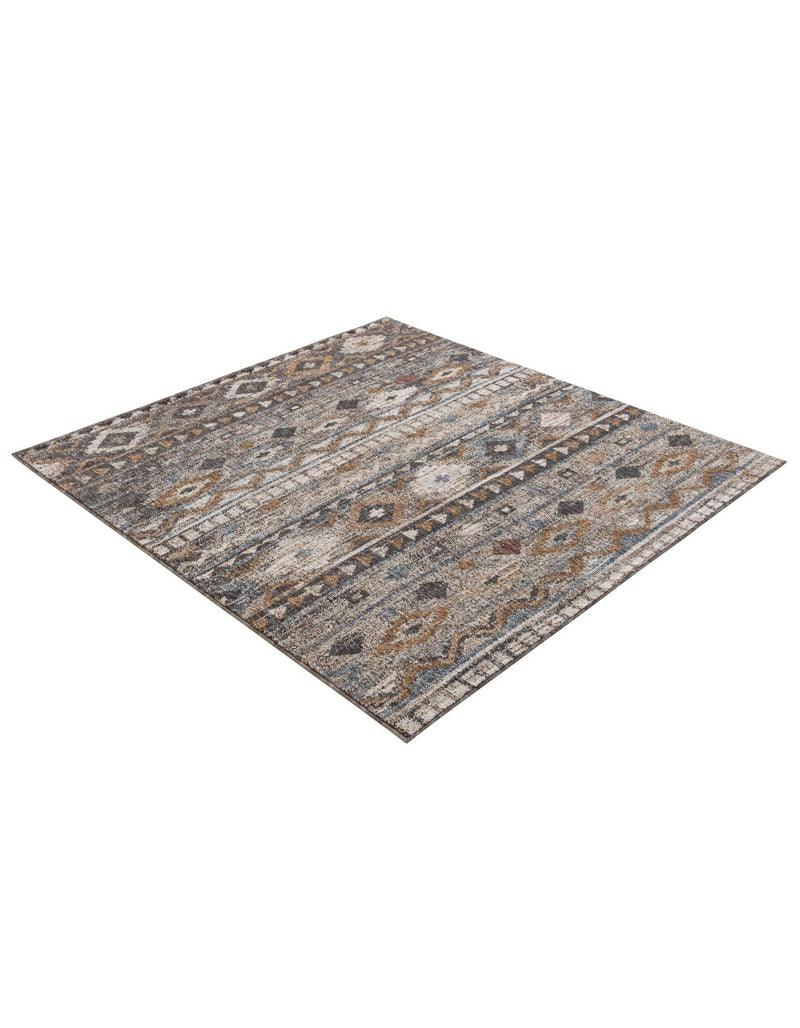 Desert Modern Eco Rug Series Collection Area Rug -  Sonora Square Khaki Gray  lifestyle 45