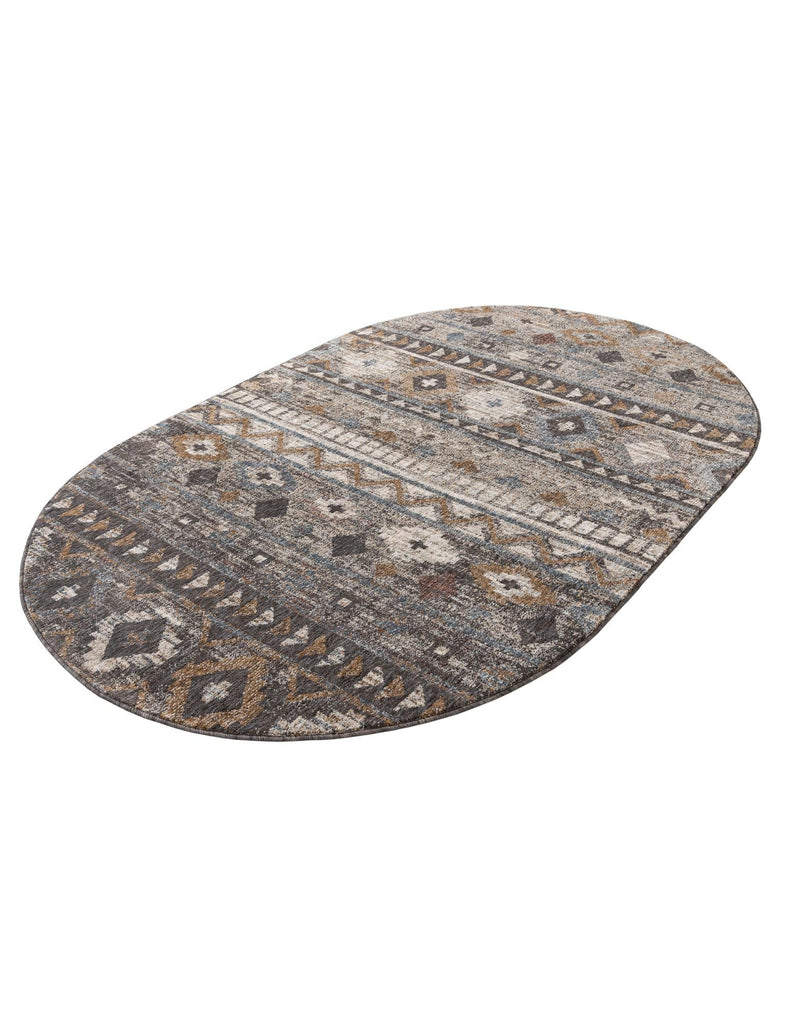 Desert Modern Eco Rug Series Collection Area Rug -  Sonora Oval Khaki Gray  lifestyle 37