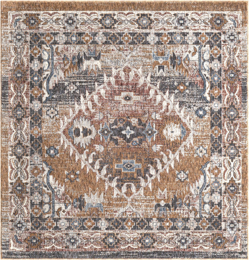 Desert Modern Eco Rug Series Collection Area Rug -  Navajo Square Khaki Gray  lifestyle 39
