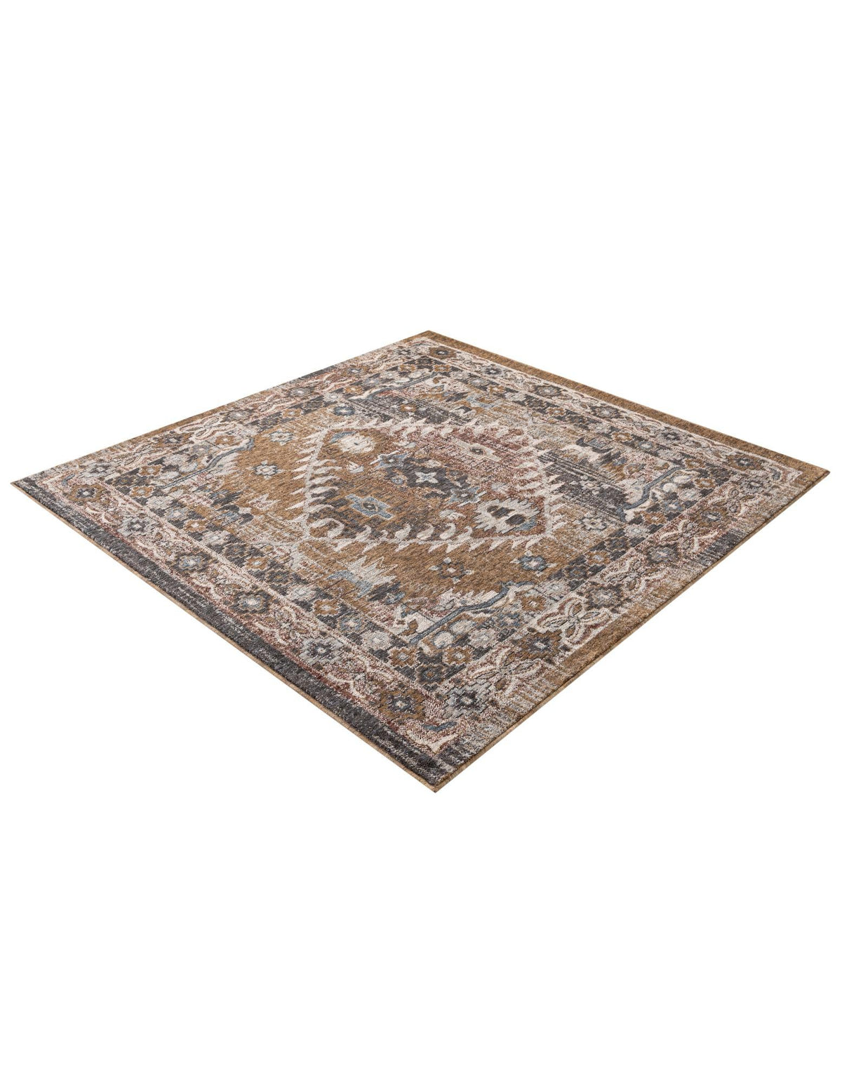 Desert Modern Eco Rug Series Collection Area Rug -  Navajo Square Khaki Gray  lifestyle 46
