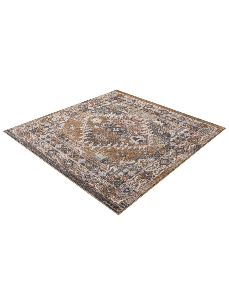 Desert Modern Eco Rug Series Collection Area Rug -  Navajo Square Khaki Gray  lifestyle 46