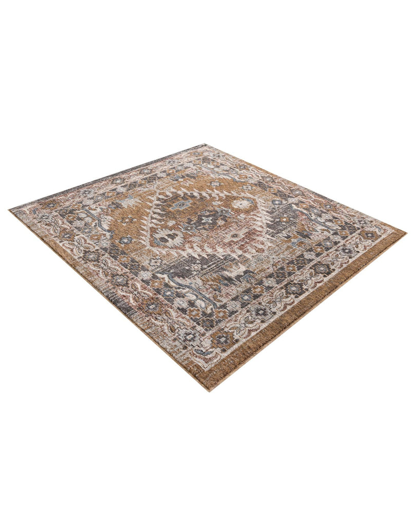 Desert Modern Eco Rug Series Collection Area Rug -  Navajo Square Khaki Gray  lifestyle 47