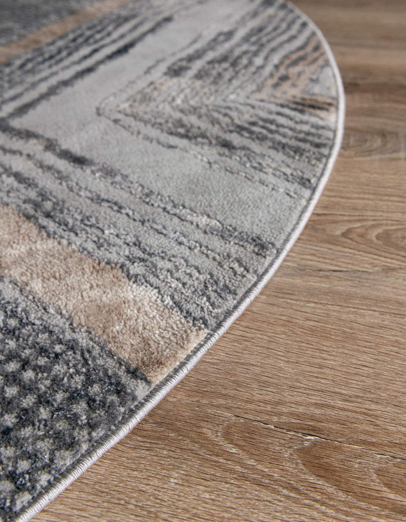 Aegean Elegance Collection Area Rug -  Rhodes Round Gray Cream  lifestyle 32