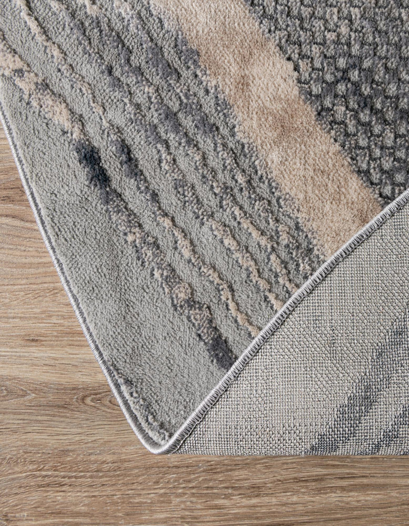 Aegean Elegance Collection Area Rug -  Rhodes Round Gray Cream  lifestyle 33