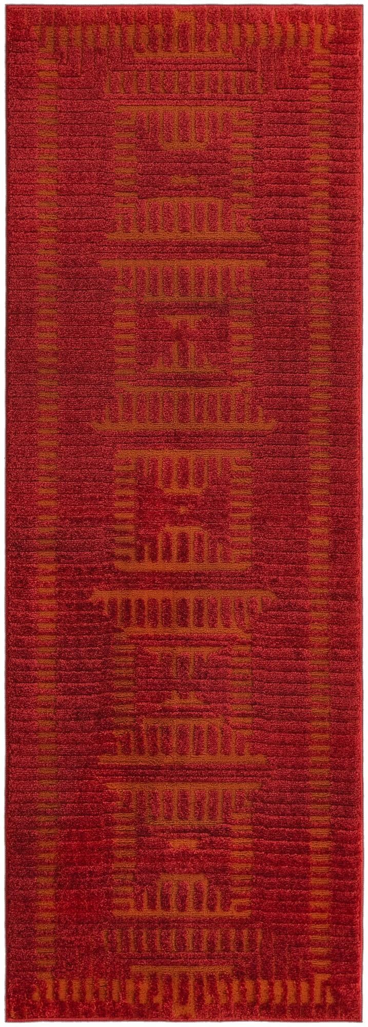 Haven Tapestry Collection Area Rug -  TranquilGlade Runner Burnt Sienna  lifestyle 40