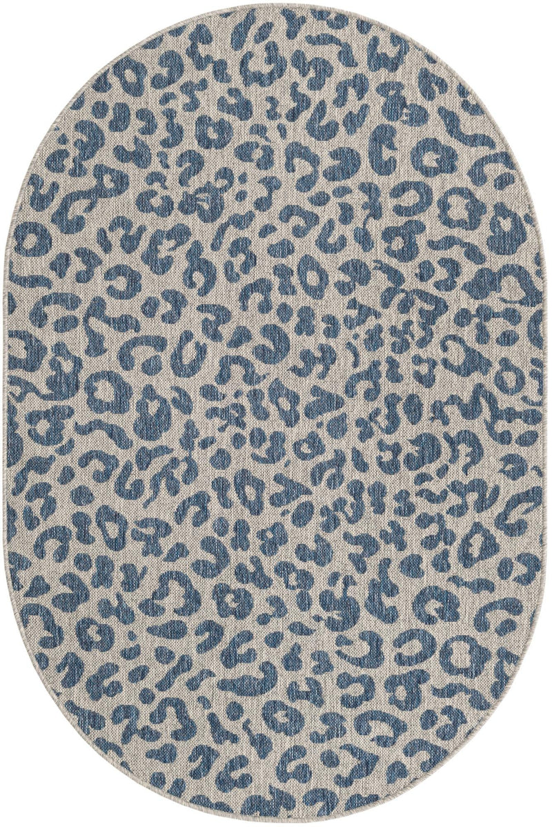 Savannah Escape Collection Area Rug -  Amazon (Blue) Oval Blue  lifestyle 47
