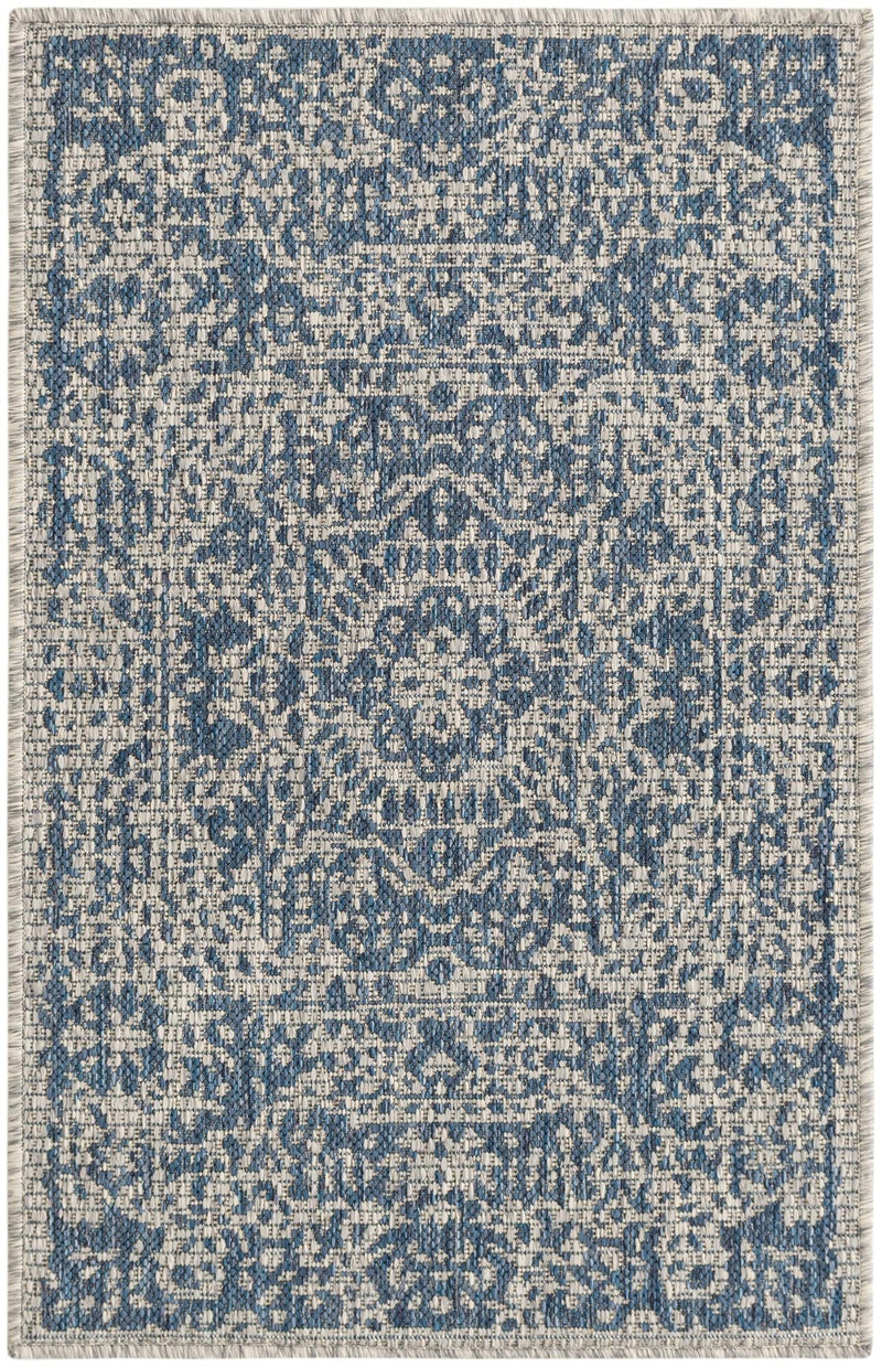 Patio Heritage Collection Area Rug - Savannah (Blue) Rectangle Blue  lifestyle 2