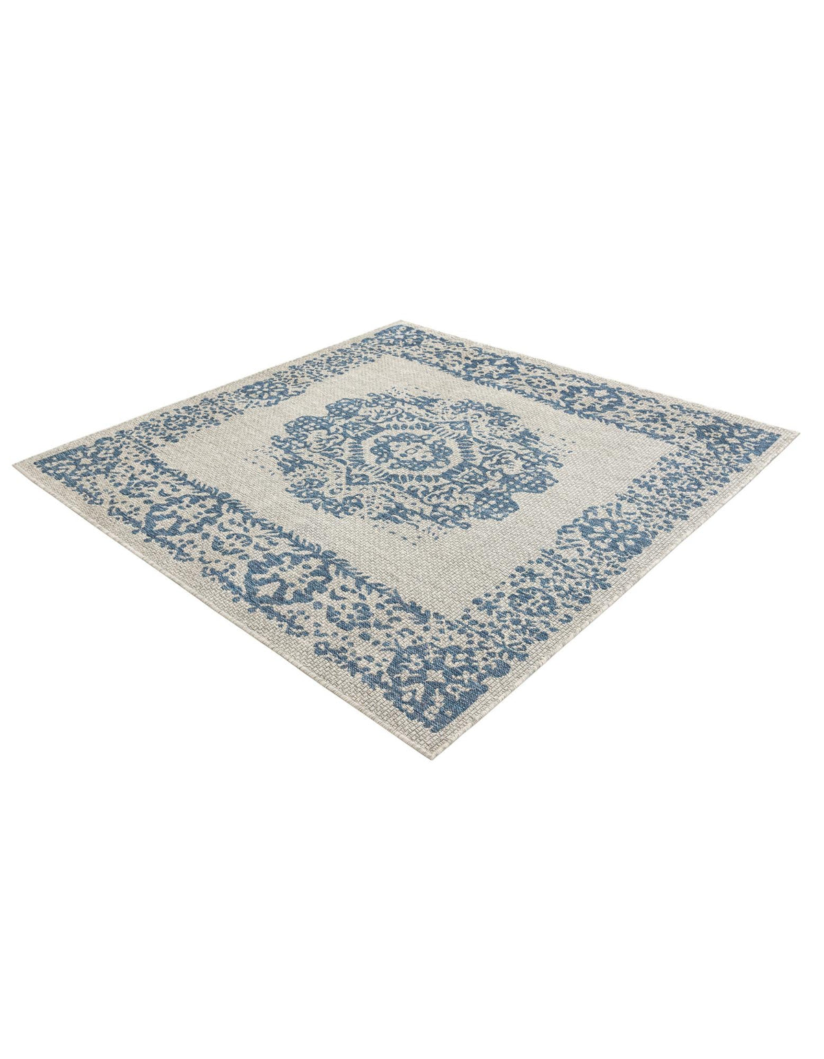 Patio Heritage Collection Area Rug - Savannah (Blue) Square Blue  lifestyle 30