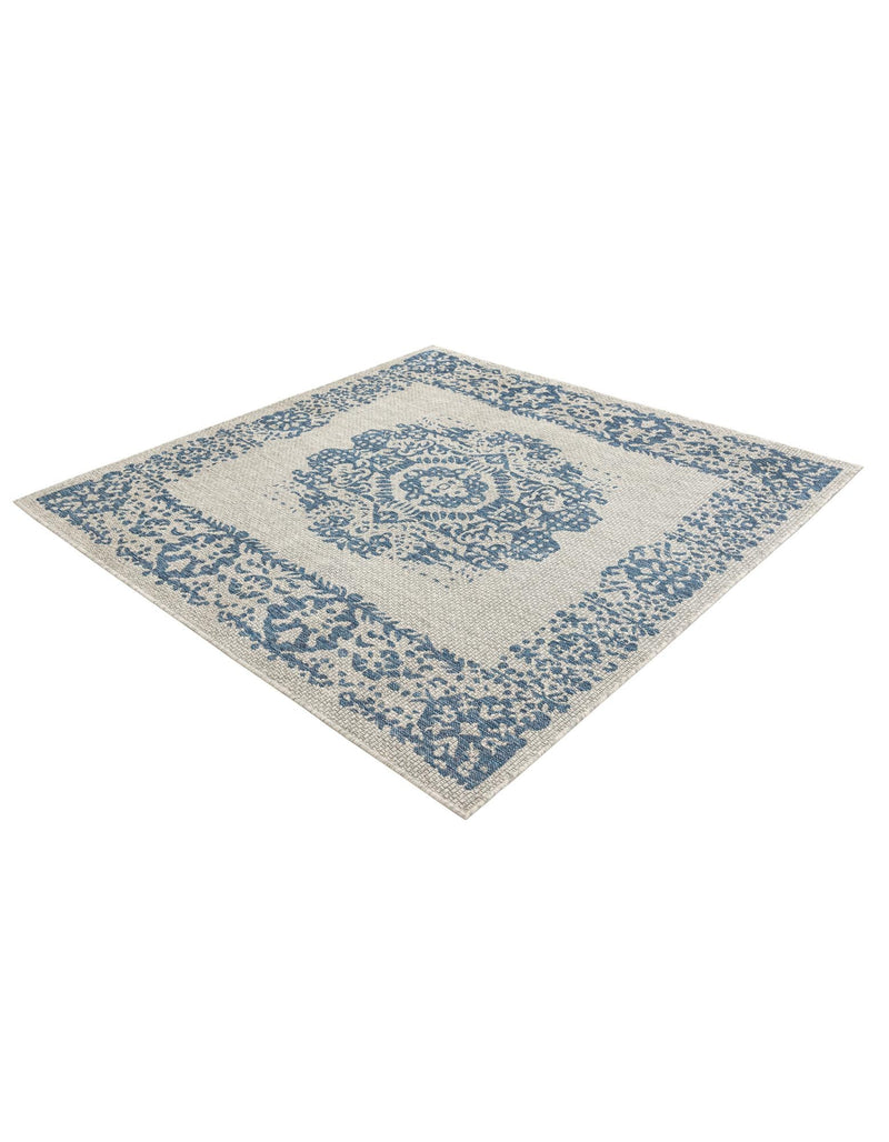 Patio Heritage Collection Area Rug - Savannah (Blue) Square Blue  lifestyle 30