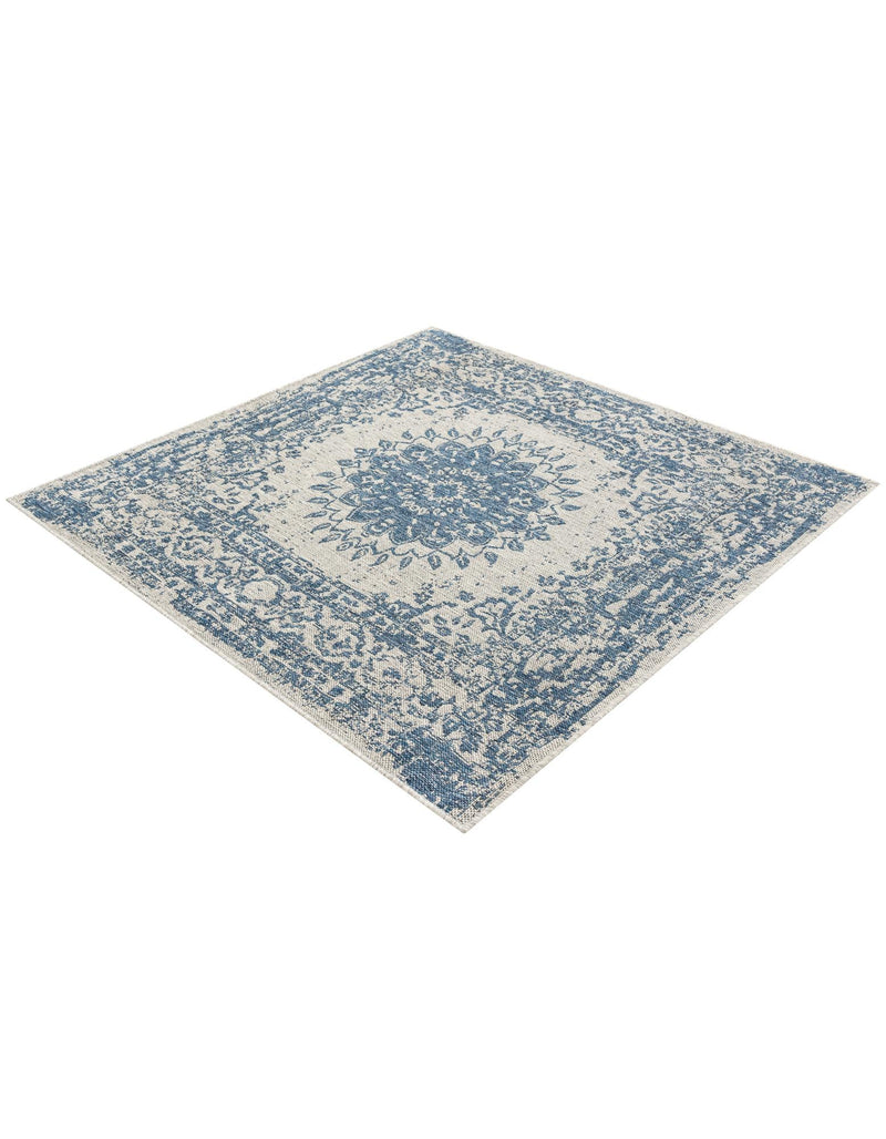Patio Heritage Collection Area Rug -  Lafayette (Blue) Square Blue  lifestyle 16