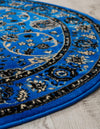 Isfahan Elegance Collection Area Rug - Naghsh-e Jahan (Dark Blue) Round Dark Blue  lifestyle 45