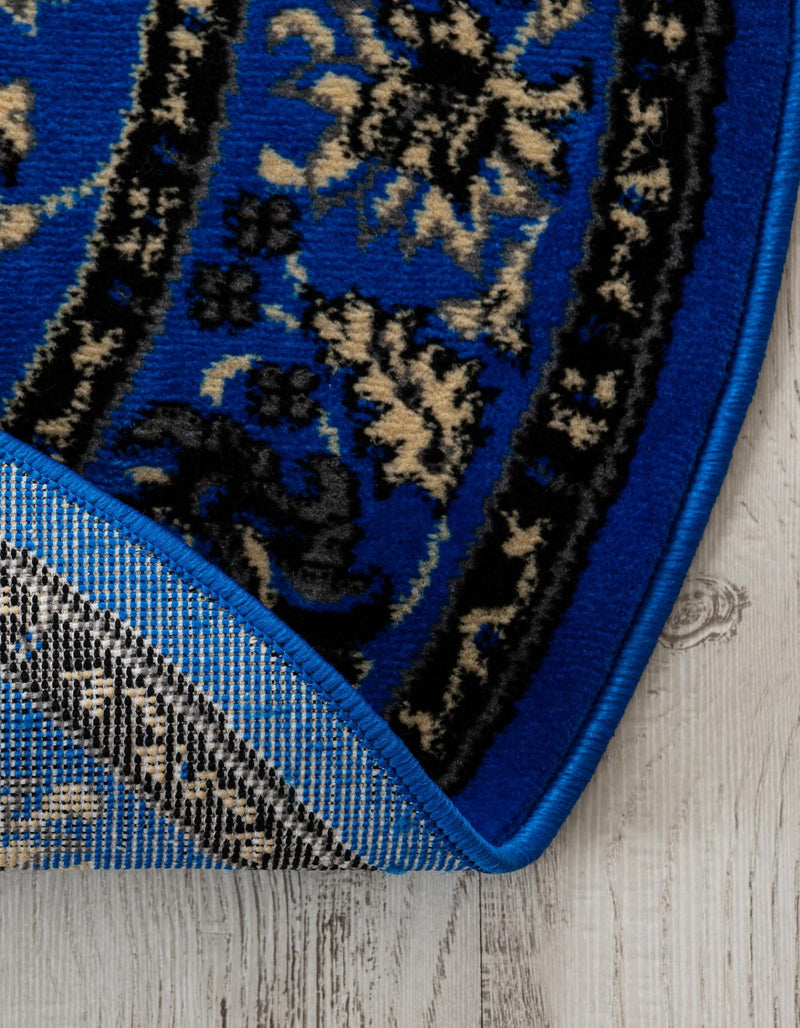 Isfahan Elegance Collection Area Rug - Naghsh-e Jahan (Dark Blue) Round Dark Blue  lifestyle 46